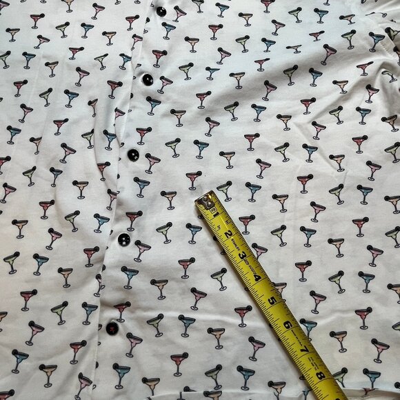 Stone Rose Margarita Graphic Print Short Sleeve Button Up Shirt SZ XL TG Polo - Picture 16 of 16